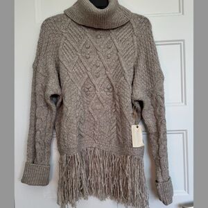 Fringe Turtleneck Sweater